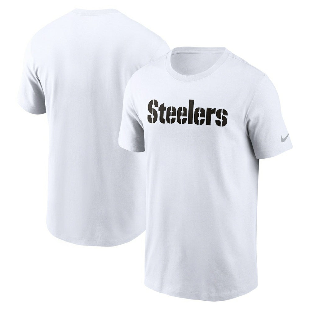 Pittsburgh Steelers Primetime Wordmark Essential T-Shirt - White - Nike