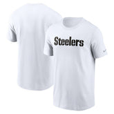 Pittsburgh Steelers Primetime Wordmark Essential T-Shirt - White - Nike