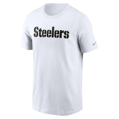 Pittsburgh Steelers Primetime Wordmark Essential T-Shirt - White - Nike