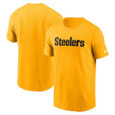 Pittsburgh Steelers Primetime Wordmark Essential T-Shirt - Gold - Nike