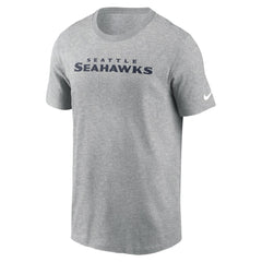 Seattle Seahawks Primetime Wordmark Essential T-Shirt - Heather Gray - Nike
