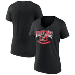 Carolina Hurricanes Women's Slapshot V-Neck T-Shirt - Black | NHL on sale