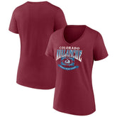 Colorado Avalanche Women's Slapshot V-Neck T-Shirt - Burgundy | NHL sale
