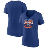 Edmonton Oilers Women's Slapshot V-Neck T-Shirt - Navy | NHL Clearance