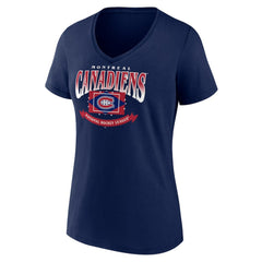 Montreal Canadiens Women's Slapshot V-Neck T-Shirt - Navy | NHL on sale