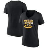 Pittsburgh Penguins Women's Slapshot V-Neck T-Shirt - Black | NHL discount