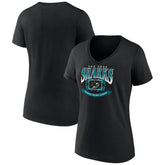 San Jose Sharks Women's Slapshot V-Neck T-Shirt - Black | NHL Clearance