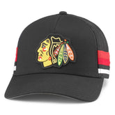 Chicago Blackhawks American Needle HotFoot Stripes Trucker Adjustable Hat - Black | NHL Clearance
