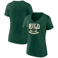 Minnesota Wild Women's Slapshot V-Neck T-Shirt - Green | NHL near me