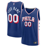 Fanatics Philadelphia 76ers Youth Fast Break Custom Replica Jersey Blue Icon Edition