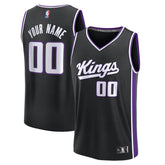 Fanatics Sacramento Kings Youth Fast Break Custom Replica Jersey Black Icon Edition