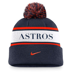 Houston Astros Nike Team Stripe Peak Cuffed Knit Hat with Pom Sale