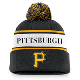 Pittsburgh Pirates Nike Team Stripe Peak Cuffed Knit Hat with Pom Discount