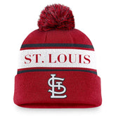 St. Louis Cardinals Nike Team Stripe Peak Cuffed Knit Hat with Pom Discount