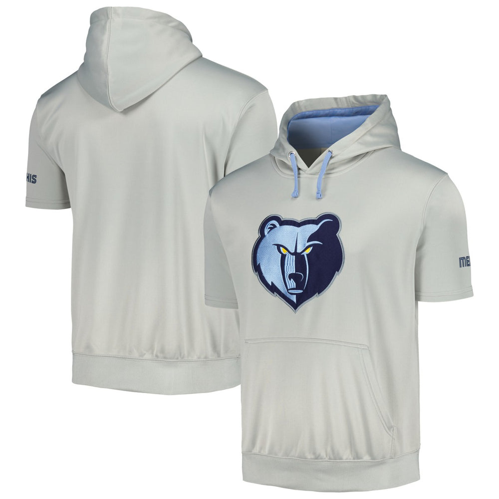 Fanatics Memphis Grizzlies Short Sleeve Pullover Hoodie Silver/Light Blue