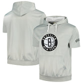 Fanatics Brooklyn Nets Short Sleeve Pullover Hoodie Silver/White