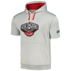 Fanatics New Orleans Pelicans Short Sleeve Pullover Hoodie Silver/Red