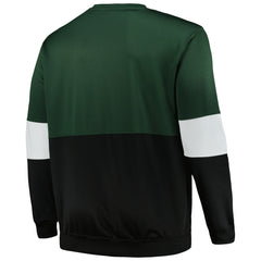 Fanatics Milwaukee Bucks Big & Tall Split Pullover Sweatshirt Hunter Green/Black
