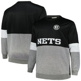 Fanatics Brooklyn Nets Big & Tall Split Pullover Sweatshirt Black/Heather Gray
