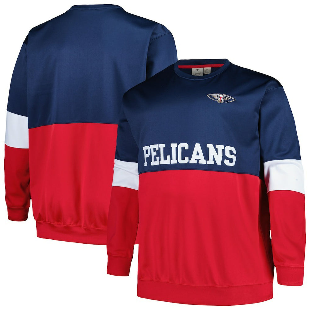 Fanatics New Orleans Pelicans Big & Tall Split Pullover Sweatshirt Navy/Red