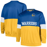 Fanatics Golden State Warriors Big & Tall Split Pullover Sweatshirt Royal/Gold