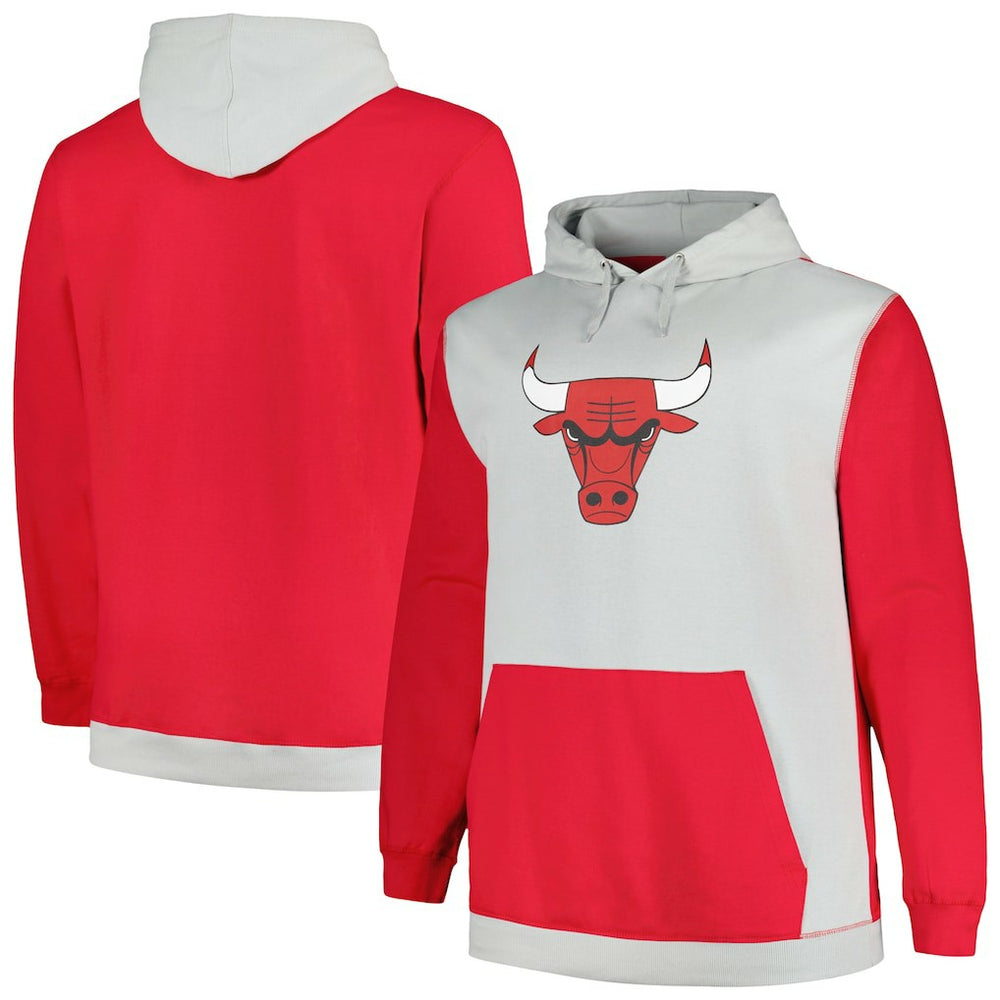 Fanatics Chicago Bulls Big & Tall Primary Arctic Pullover Hoodie Red/Silver