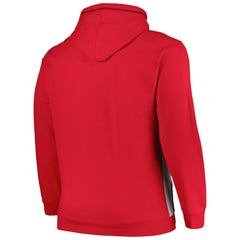 Fanatics Chicago Bulls Big & Tall Contrast Pieced Stitched Full-Zip Hoodie Red/Heather Gray