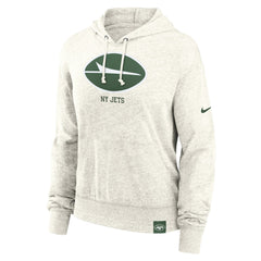 New York Jets Women's Gym Vintage Logo Pullover Hoodie - Cream - Nike