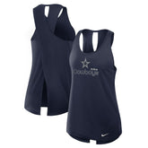Dallas Cowboys Women's Open-Back Crisscross Dri-FIT Tank Top - Navy - Nike