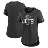 New York Jets Women's Fashion Tri-Blend T-Shirt - Heather Black - Nike