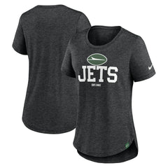 New York Jets Women's Fashion Tri-Blend T-Shirt - Heather Black - Nike