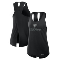 Las Vegas Raiders Women's Open-Back Crisscross Dri-FIT Tank Top - Black - Nike