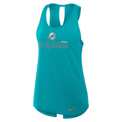 Miami Dolphins Women's Open-Back Crisscross Dri-FIT Tank Top - Aqua - Nike