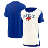 Buffalo Bills Women's Wordmark Tri-Blend T-Shirt - Cream/Royal - Nike