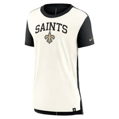 New Orleans Saints Women's Wordmark Tri-Blend T-Shirt - Cream/Black - Nike