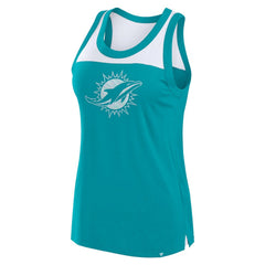 Miami Dolphins Women's Sequin Tank Top - Aqua - Fanatics