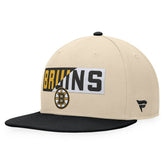Boston Bruins Fanatics Goalaso Snapback Hat - Cream/Black | Fanatics discount