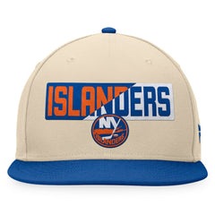 New York Islanders Fanatics Goalaso Snapback Hat - Cream/Royal | Fanatics sale