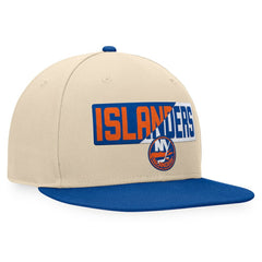 New York Islanders Fanatics Goalaso Snapback Hat - Cream/Royal | Fanatics sale