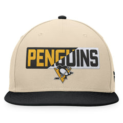 Pittsburgh Penguins Fanatics Goalaso Snapback Hat - Cream/Black | Fanatics discount