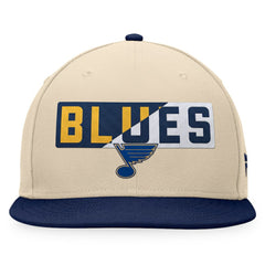 St. Louis Blues Fanatics Goalaso Snapback Hat - Cream/Navy | Fanatics on sale