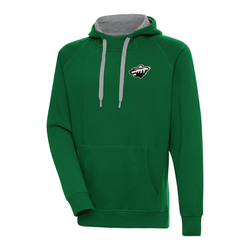 Minnesota Wild Antigua Metallic Logo Victory Pullover Hoodie - Green | NHL on sale