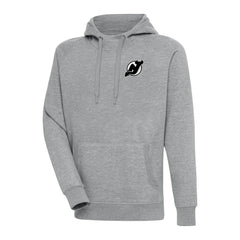 New Jersey Devils Antigua Metallic Logo Victory Pullover Hoodie - Heather Gray | NHL sale
