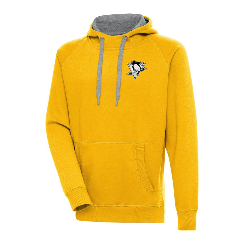 Pittsburgh Penguins Antigua Metallic Logo Victory Pullover Hoodie - Gold | NHL discount