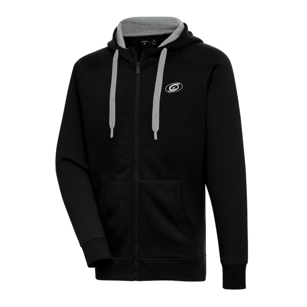 Carolina Hurricanes Antigua Metallic Logo Victory Full-Zip Hoodie - Black | NHL online