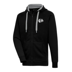Chicago Blackhawks Antigua Metallic Logo Victory Full-Zip Hoodie - Black | NHL on sale