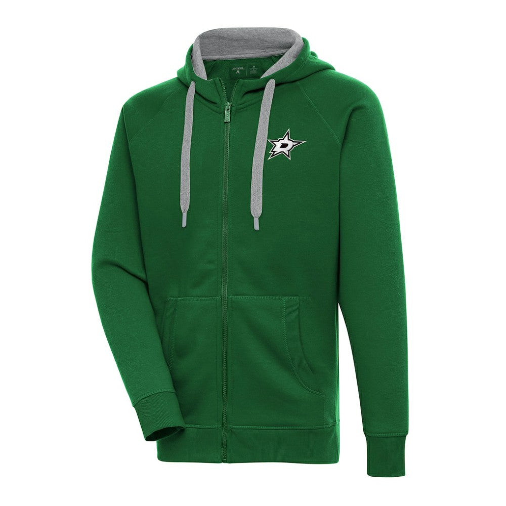 Dallas Stars Antigua Metallic Logo Victory Full-Zip Hoodie - Kelly Green | NHL Lifestyle