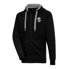 Seattle Kraken Antigua Metallic Logo Victory Full-Zip Hoodie - Black | NHL on sale