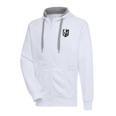 Vegas Golden Knights Antigua Metallic Logo Victory Full-Zip Hoodie - White | NHL Lifestyle
