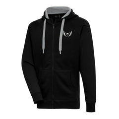 Washington Capitals Antigua Metallic Logo Victory Full-Zip Hoodie - Black | NHL Lifestyle